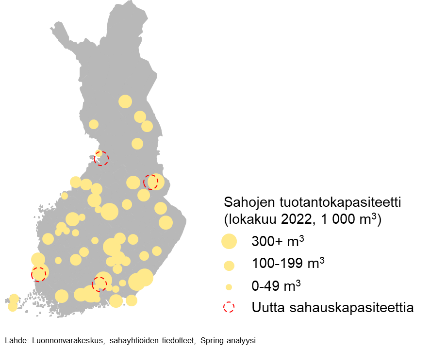 Suomen sahat kartalla